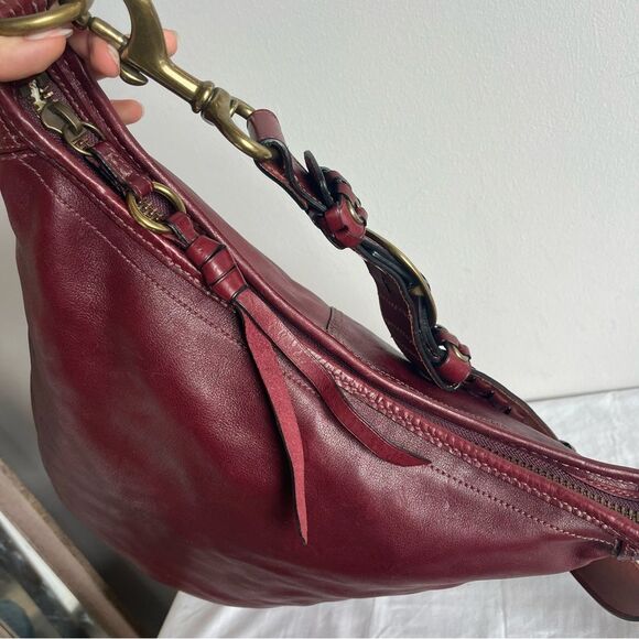 RARE | COACH Bleecker XL Bucket Duffle Legacy Tattlesall Maroon Hobo Bag 11423 - Picture 12 of 16